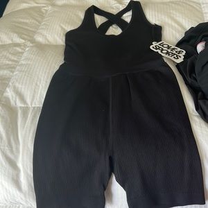 Love & Sports Ribbed Workout Romper M